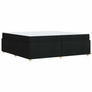 Рамка за легло с матрак Черно 200 x 200 cm текстил