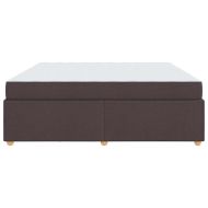 Рамка за легло с матрак Тъмен кафяв 200 x 200 cm текстил