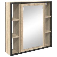 Комплект мебели за баня с рафт 3 pcs Сонома дъб Инженерно дърво