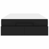 Рамка за легло с матрак Черно 120 x 200 cm Изкуствена кожа
