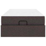 Рамка за легло с матрак Тъмнокафяв 90 x 200 cm текстил