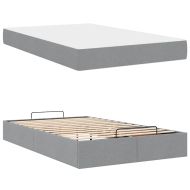 Рамка за легло с матрак Светлосиво 120 x 200 cm текстил