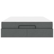 Рамка за легло с матрак Тъмносив 140 x 200 cm текстил