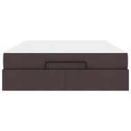 Рамка за легло с матрак Тъмнокафяв 140 x 200 cm текстил