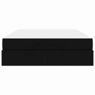 Рамка за легло със съхранение Черно 160 x 200 cm текстил