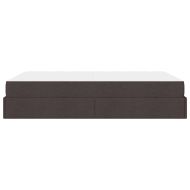 Рамка за легло със съхранение Тъмнокафяв 160 x 200 cm текстил