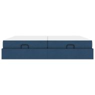 Рамка за легло със съхранение Синьо 200 x 200 cm текстил