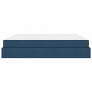 Рамка за легло със съхранение Синьо 200 x 200 cm текстил