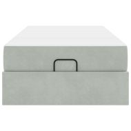 Рамка за легло с матрак Светлосиво 80 x 200 cm Кадифе