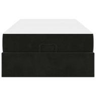 Рамка за легло с матрак със съхранение Черно 90 x 200 cm Кадифе