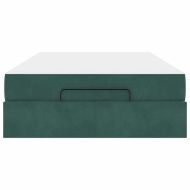 Рамка за легло с матрак Тъмнозелено 120 x 200 cm Кадифе