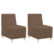 Модулен диван без ръкави 2 pcs Кафяво 55 x 74 x 82 см текстил