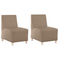Модулен диван без ръкави 2 pcs Капучино 55 x 74 x 82 см