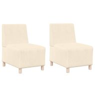 Модулен диван без ръкави 2 pcs Крем 55 x 74 x 82 см