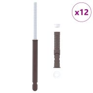 Корпус за плаващи рафтове 12 pcs Кафяво Ø10 x 170 mm Стомана