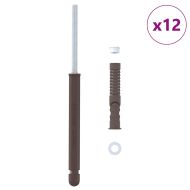 Корпус за плаващи рафтове 12 pcs Кафяво Ø12 x 190 mm Стомана