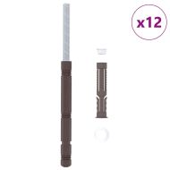 Корпус за плаващи рафтове 12 pcs Кафяво Ø14 x 210 mm Стомана