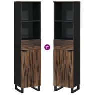 Шкаф за мивка в баня Орех 38 x 33 x 160 см Инженерно дърво