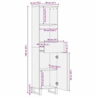 Шкаф за мивка в баня Орех 38 x 33 x 160 см Инженерно дърво