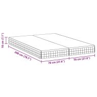Матрак 2 pcs Бяло и сиво 70 x 200 cm Бонел пружина