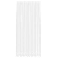 Перде от дантела С завеси Флорален Бяло 260x200см Полиестер