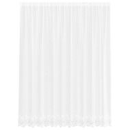 Перде от дантела С завеси Флорален Бяло 200 x 300 cm Полиестер