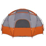 Къмпинг наметало сиво и оранжево 475 х 475 х 235 см Полиестер