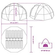 Къмпинг наметало сиво и оранжево 475 х 475 х 235 см Полиестер