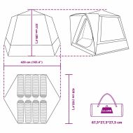 Къмпинг наметало Зелен 420 x 420 x 227 см Полиестер