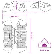 Семейна палатка с покрив Зелен 833 x 585 x 216 см тафта