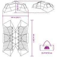 Семейна палатка с покрив Синьо 833 x 585 x 216 см тафта
