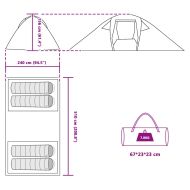 тунелна палатка с покрив Синьо 510 x 240 x 156 см тафта