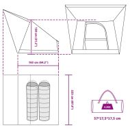 Къмпинг наметало с покрив Зелен 223 x 163 x 130 см тафта