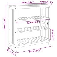 Градинско шкафче Кафяво 75 x 35 x 70см Солидно акациево дърво