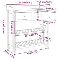 Градинско шкафче Кафяво 93 x 41,5 x 98см Солидно акациево дърво