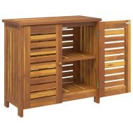 Градинско шкафче Кафяво 75 x 35 x 70см Солидно акациево дърво