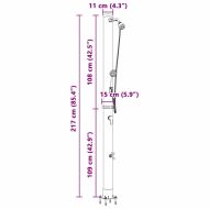 Външен соларен душ Черно 217 см PVC и алуминий