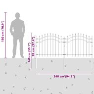 Градска ограда Сив 140 cm Прахово покритие стомана