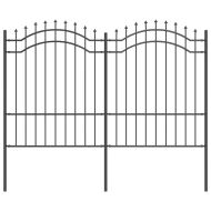 Градска ограда Сив 190 cm Прахово покритие стомана