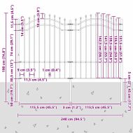 Градска ограда Сив 190 cm Прахово покритие стомана