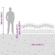 Градска ограда Сив 115 cm Прахово покритие стомана
