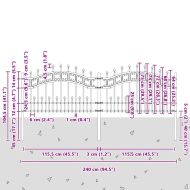 Градска ограда Сив 115 cm Прахово покритие стомана