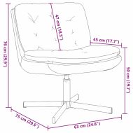 Къртящ релаксиращ стол Тъмен сив 63 x 75 x 76 см Кадифе