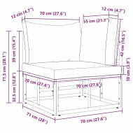 Мебели за открито с възглавница с възглавница Черно Алуминий
