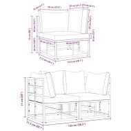 Мебели за открито с възглавница с възглавница Черно Алуминий