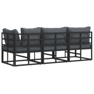 Мебели за открито с възглавница с възглавница Черно Алуминий