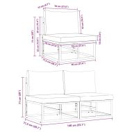 Мебели за открито с възглавница с възглавница Черно Алуминий