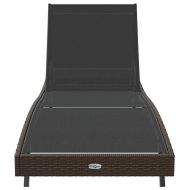 Шезлонг 1-човек Кафяво 70 x 197 x 82 см Полиратан и метал