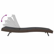 Шезлонг 1-човек Кафяво 70 x 197 x 82 см Полиратан и метал