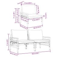 Мебели за открито с възглавница с възглавница Антрацит Стомана
